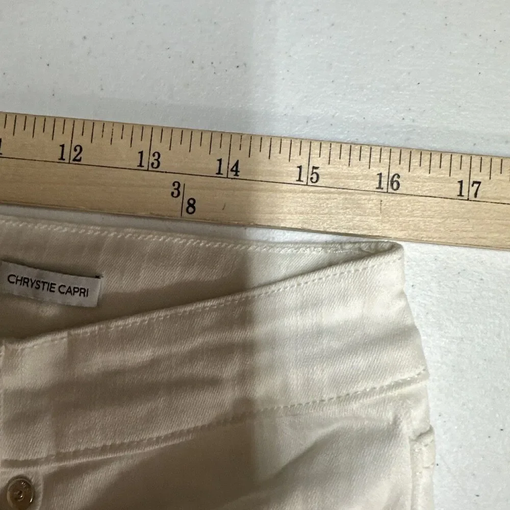 Nine West Chrystie Capri Pants Jeans Size 12 White Relaxed Mid-Rise Casual NWT - Picture 8 of 9